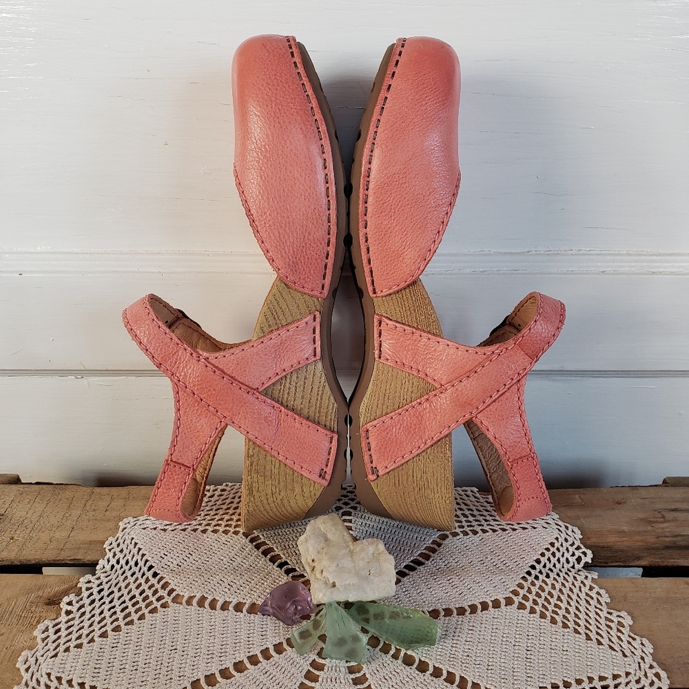 Pink Dansko Tiffani Strappy Clog Sandal MaryJane Milled Burnished Coral 37 38 40 - Picture 10 of 13